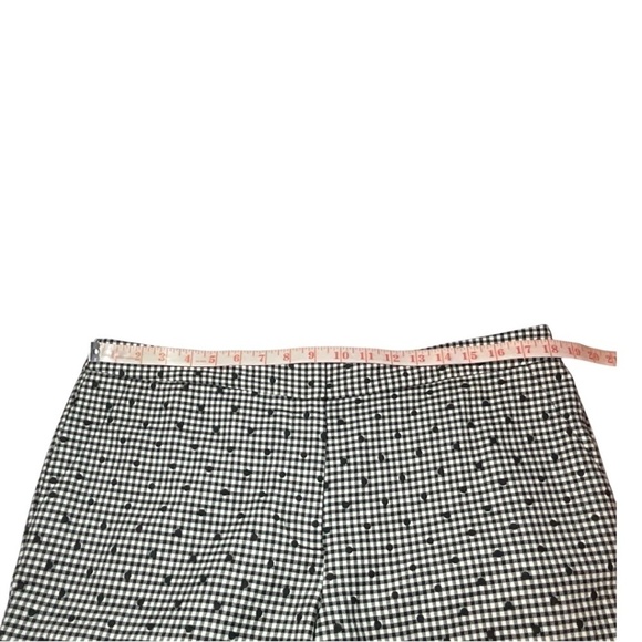 TALBOTS Wool Blend Lined Slim Leg Trousers Black / White Plaid w/ Polka Dot 14 - Picture 6 of 12